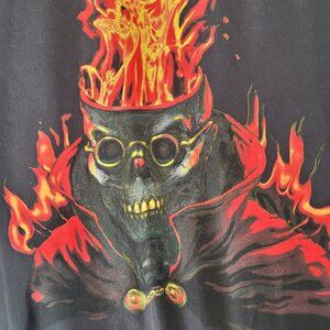 Warren Lotas The Wild Bunch Ghost Rider Skull T-Shirt Large L Black Flame